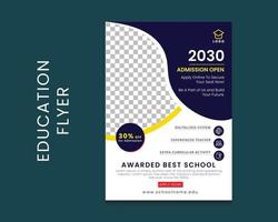 Kids school admission education flyer template vector