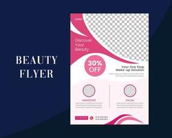 Makeup spa beauty flyer template vector