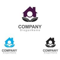 vector de diseño de plantilla de imagen de inspiración de diseño de logotipo de hogar y personas