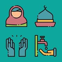 Ramadan Icon Set for your Presentation, Web Design, App Design. vector