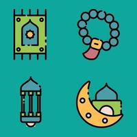 conjunto de iconos de Ramadán para su presentación, diseño web, diseño de aplicaciones. vector