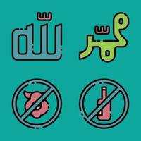 Ramadan Icon Set for your Presentation, Web Design, App Design. vector