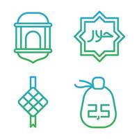 conjunto de iconos de Ramadán para su presentación, diseño web, diseño de aplicaciones. vector