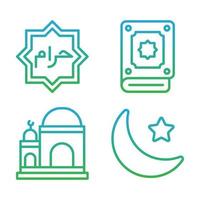 conjunto de iconos de Ramadán para su presentación, diseño web, diseño de aplicaciones. vector