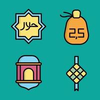 conjunto de iconos de Ramadán para su presentación, diseño web, diseño de aplicaciones. vector