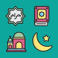 conjunto de iconos de Ramadán para su presentación, diseño web, diseño de aplicaciones. vector