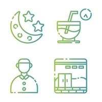 Ramadan Icon Set for your Presentation, Web Design, App Design. vector