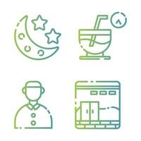 Ramadan Icon Set for your Presentation, Web Design, App Design. vector