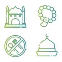 conjunto de iconos de Ramadán para su presentación, diseño web, diseño de aplicaciones. vector