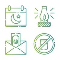 Ramadan Icon Set for your Presentation, Web Design, App Design. vector