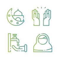 Ramadan Icon Set for your Presentation, Web Design, App Design. vector