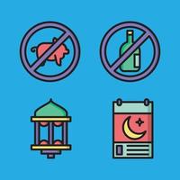 Ramadan Icon Set for your Presentation, Web Design, App Design. vector