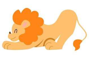 ilustración vectorial de un león de lado en un estilo plano vector