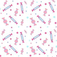 Vector seamless pattern of pink tones on a white background. candies are printed on fabric, wrapping paper, or wallpaper.