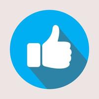 3D Rendering Thumb Up Like icon on Social Media , Isolated Vector