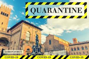 Quarantine in Italy. No travel and lockdown concept. photo