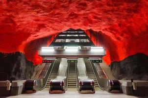 Stockholm underground metro tunnelbana station in Sweden photo