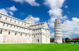 Pisa Cathedral Duomo Cattedrale and Leaning Tower Torre on Piazza del Miracoli square photo