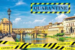 Quarantine in Italy. No travel and lockdown concept. photo