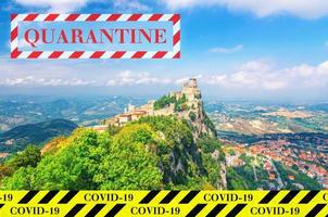 Quarantine in San Marino. No travel and lockdown concept. photo