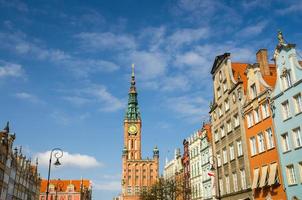 City Hall at Dluga Long Market street, Gdansk, Poland photo