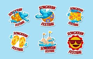 pegatina elemento del festival songkran vector