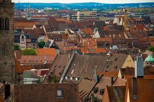 vista panorámica de la histórica ciudad vieja de nuremberg nurnberg, alemania foto