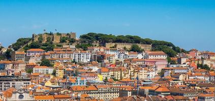 Portugal, panoramic view of Lisbon in summer, Lisbon fortress hill, Portugal Lisbon medieval Castle photo