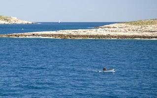 Fishing boat near Comino island, Mediterranean Sea, Malta