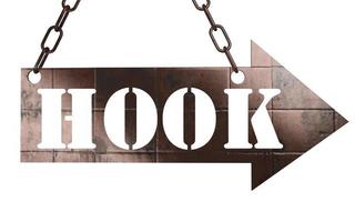 hook word on metal pointer photo