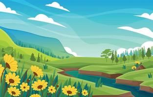 Spring Landscape Background vector