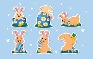 Easter Bunny Sticker vector