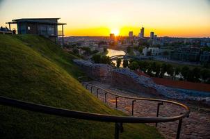 Panoramic view of Vilnius business city, Lithuania photo