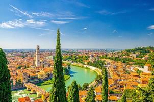 Aerial view of Verona city historical centre photo