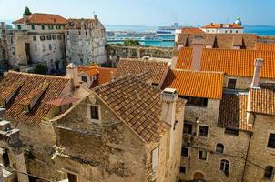 Marine waterfront and port aerial view, Split, Dalmatia, Croatia photo