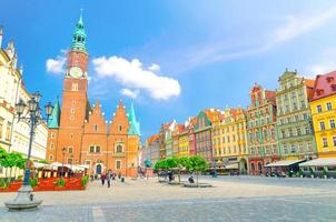 Old Town Hall building, row of colorful buildings with multicolored facade photo