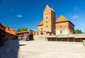 Courtyard of medieval gothic Trakai Island Castle, Lithuania