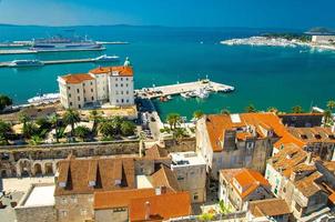 Marine waterfront and port aerial view, Split, Dalmatia, Croatia photo
