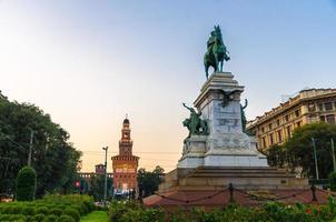 Monument Giuseppe Garibaldi statue, Milan, Lombardy, Italy photo