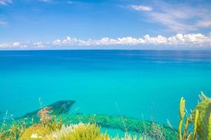 Aerial view of Tyrrhenian sea with turquoise water,Tropea, Italy photo