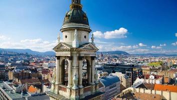 Panoramic view of Budapest from Saint Stephens Basilica, Hungary photo