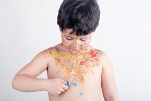 boy with face painting photo