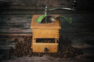 Coffee grinder and coffee beans photo