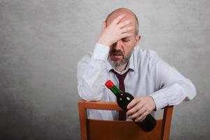 Businessman depressed alcohol addict