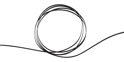 Chaotic hand drawn scribble sketch circle object with start and end isolated on white background vector