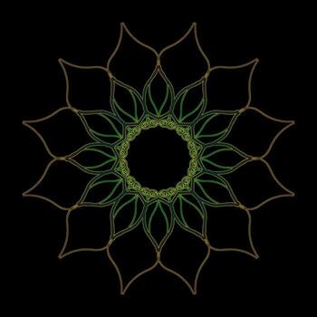 Circular pattern in form of mandala with gold vector