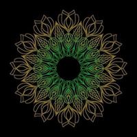 Black and Gold Mandala flower vector