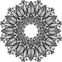Black Sketch Indian Pattern Black And White Kaleidoscope vector