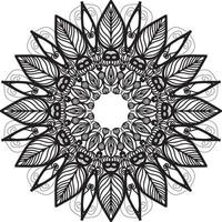 Black Sketch Indian Pattern Black And White Kaleidoscope vector