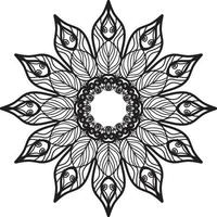 patrón circular en forma de mandala para henna vector